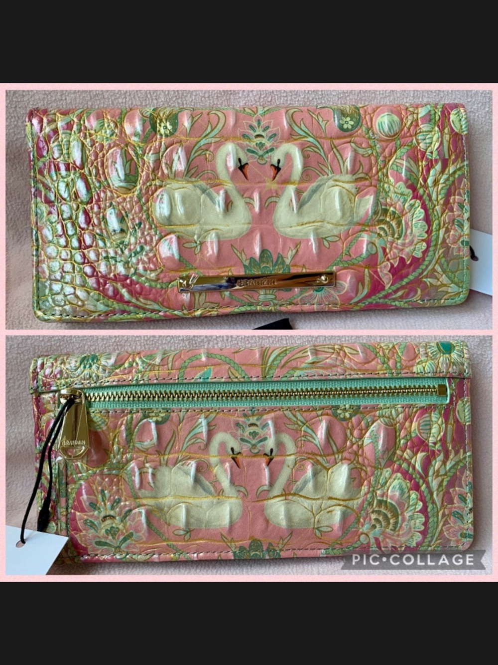 🦢💕🦢Odette Ombre Melbourne Brahmin Ady Swan Wallet NWT